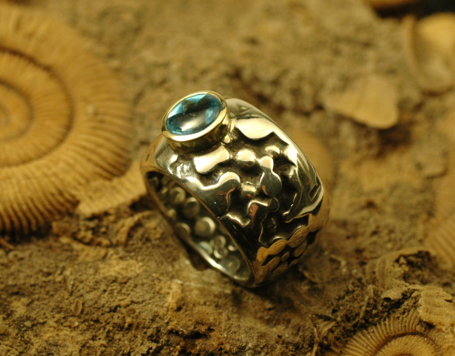 Edeltopas Ring Silber